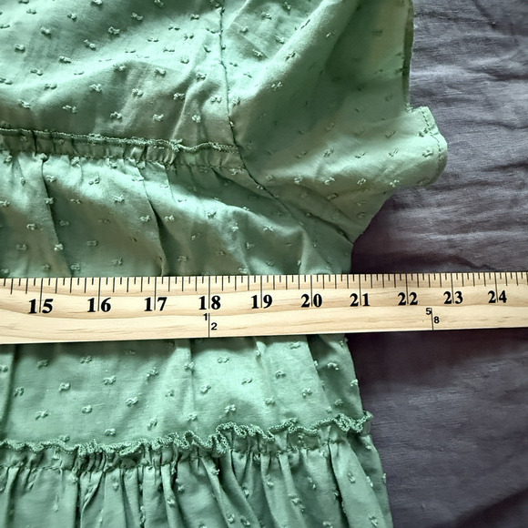 Eloquii Short Sleeve Mini Dress Tiered 14/16 Green Dot New - Picture 6 of 8